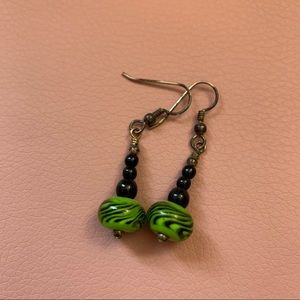 green tiger stripe earrings